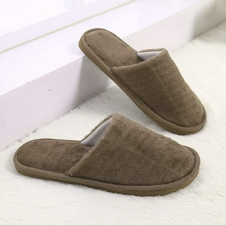 

Autumn & Winter Couple S Plush Slippers Thick-Soled Non-Slip Baotou Home Warm