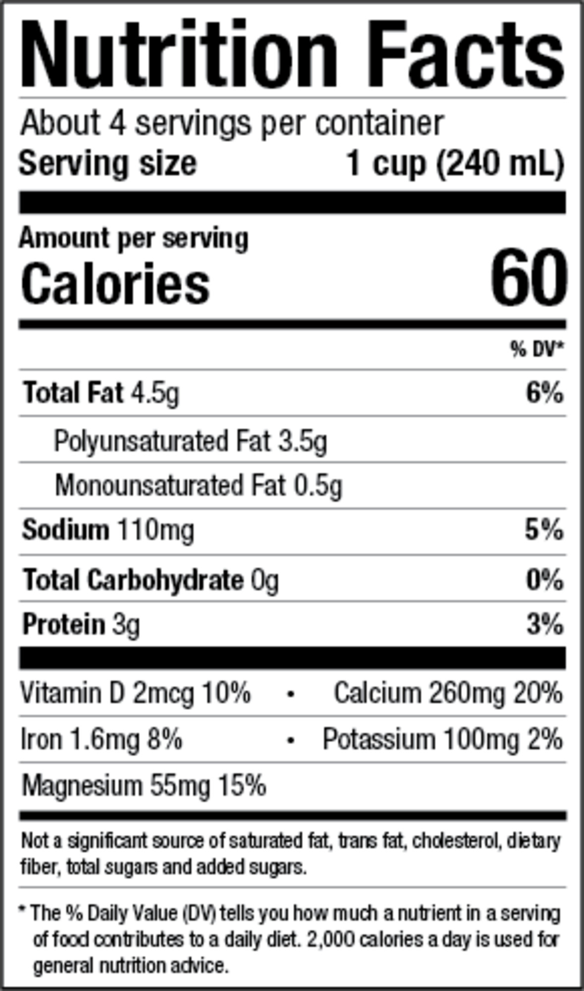 Pacific Hemp Milk Nutrition Facts Besto Blog