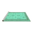 thumbnail image 2 of Ahgly Company Machine Washable Indoor Rectangle Oriental Turquoise Blue Traditional Area Rugs, 8' x 10', 2 of 4