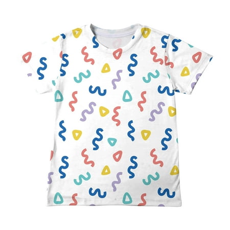 

Gallickan Casual Girls Boys Tops Girls Short Sleeve Gradient Print Tops Child Crewneck Summer Casual Loose Tshirt Sizes 4T-13T Kids Deals under $10