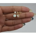 thumbnail image 3 of Gaspara Women's October Birthstone Earring Round Cut Fire Opal 14K Yellow Gold Finish Silver, 3 of 5