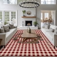thumbnail image 2 of 6x9 Washable Area Rug, Farmhouse Country Non-Slip Large Rectangle Rug for Living Room Dining Room, Star Bless This Home Red Buffalo Plaid Indoor Floor Mat for Home Decor, 2 of 9