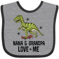 thumbnail image 3 of Inktastic Nana and Grandpa Love Me Dinosaur Grandson Boys Baby Bib, 3 of 4