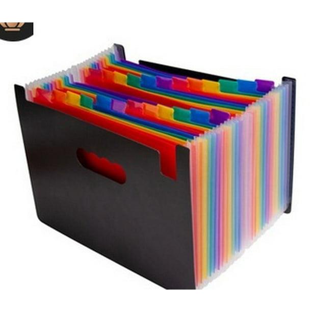 24 Pocket A4 Office Expanding File Box Folder Case Bag School Document ...