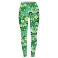thumbnail image 5 of lcziwo Sales of The Day, Gym Leggings for Women 2025 St Patricks Day Shamrock Clover Print Yoga Pants Casual High Waisted Tummy Control Stretchy Tight Leggings Green XXL, 5 of 6