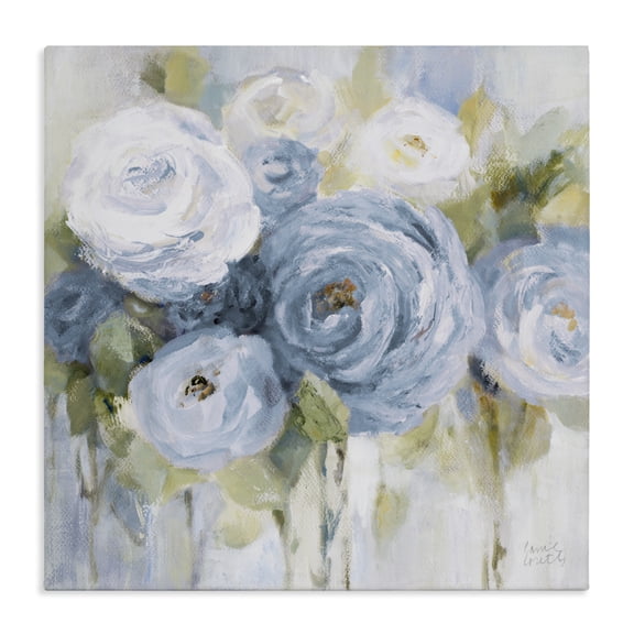Stupell Industries Shabby Chic Softly Blooming In Blues Canvas Art, 17 x 17, by Lanie Loreth