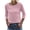 Pink, variant on Dellytop Women O-Neck 3/4 Sleeve Solid Casual Basic T Shirt