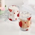 thumbnail image 5 of Watercolor Red Color Heart Dots Valentine Translucent Plastic Cans Storage Canisters with Lid Set of 4, 5 of 7