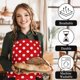 thumbnail image 3 of Rosielily Lovely Sweetheart Red Retro Delantales De Cocina Coqueta Mujer Chica Bowknot Algodón Lunares Delantal De Cocina Delantal Vintage Con Bolsillos Navidad, 3 of 5