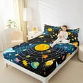 thumbnail image 4 of Manfei Galaxy Planet Twin Sheet Sets,Solar System Twin Fitted Sheet,Outer Space Theme Flat Sheet For Boys Kids,Ultra Soft Home Decor,3-Piece, 4 of 7