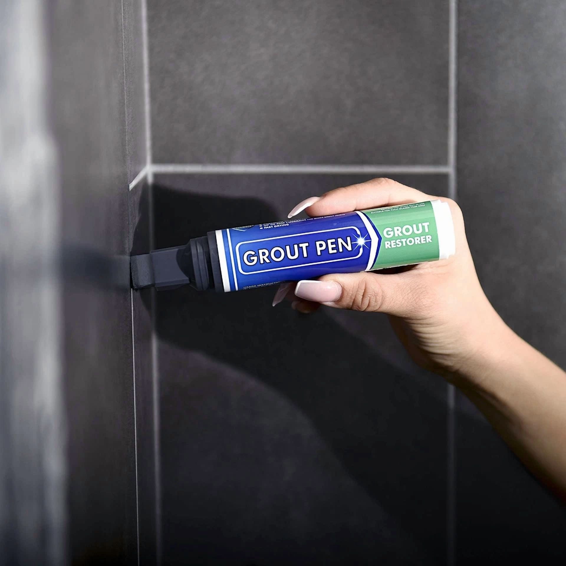 CIRCLE- Grout Pen Dark Grey Tile Paint Marker: Waterproof Tile Grout Colorant - Wide Tip