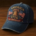 thumbnail image 2 of America 250Th Anniversary Hat with Embroidered Liberty Bell And Flags 1776-2026 Denim Baseball Cap July 4Th Freedom Unisex Hat A, 2 of 4