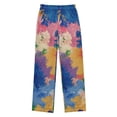 thumbnail image 2 of Kids' Pajama Pants Soft Relaxed Fit Sleep Pants Lounge Pants with Pockets Colorful Splashes and Brushstrokes X-Large, 2 of 9