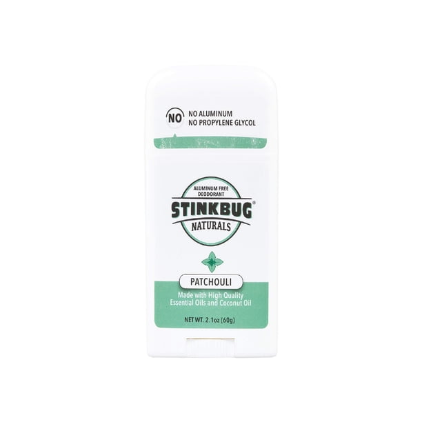Stinkbug Naturals Desodorante en barra orgánico sin aluminio con aceite de coco de pachulí y aceites esenciales Desodorante para piel sensible sin parabenos 2.1 onzas Paquete de 3
