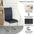 thumbnail image 6 of Sumdeal 5-Piece Round Glass Dining Table Set with 4 Black PU High-Back Chairs, 6 of 8
