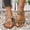 Gold, variant on EKVAHL Women's Open Toe Flat Sandals Rhinestone Glitter On Casual Fashion Slip-on Slippers Quick Drying Indoor & Outdoor Slides Red