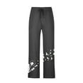 thumbnail image 7 of HomeGardon Pants for Men Mens Pants,Men's Summer Cotton Linen Wide Leg Pants Printed Lace Up Leisure Sports Holiday Pants,S-XXXL, 7 of 7