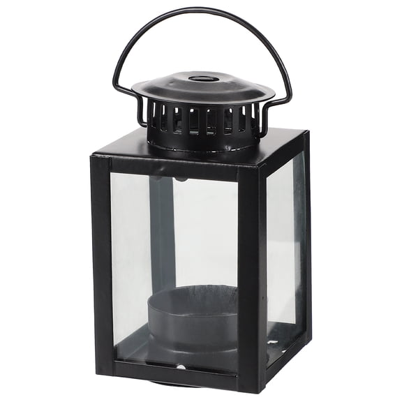HONITANO 1Pc Retro Style Iron Candle Stand Black Decorative Tabletop Candlestick