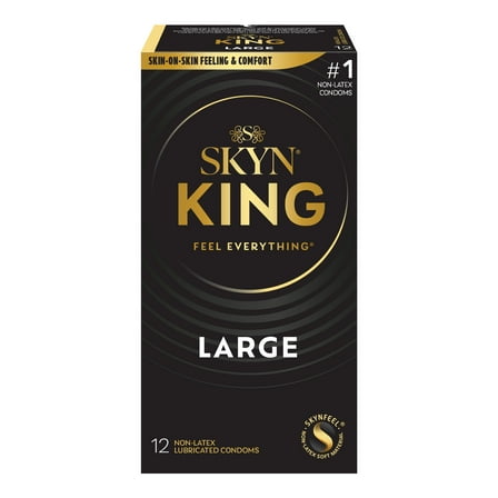 SKYN King Large Non-Latex Condoms, 12 Count – Soft Fit, Premium Comfort