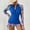 Blue, variant on Women 2 Piece Rash Guard with Boy Shorts Long Sleeve Zipper Swimsuit UPF 50 Bathing Suit Padded Swimwear UPF 50 Surfing Swimsuits