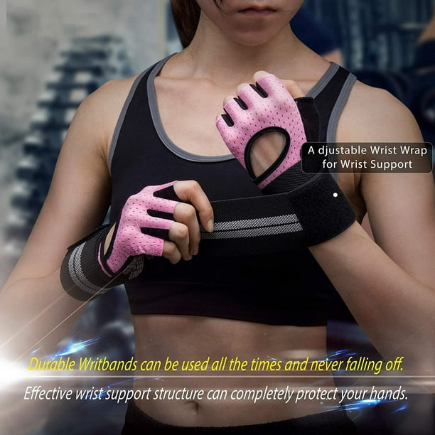 Gants de musculation PRO GoZone – Style protège-poignets – P/M – Noir/rouge  Avec rembourrage mousse 