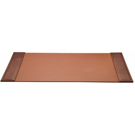 Brown Crocodile Embossed 34 x 20 Side-Rail Desk Pad