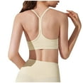 thumbnail image 5 of AKOEE Spandex Sport Bra Women Padded Racerback Low Impact Spaghetti Thin Strap Workout Yoga Comfort Bra (XL, Beige), 5 of 5