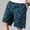 Blue, variant on Men's Versatile Tropical Leaf Print Shorts Elastic Waist Drawstring 5 Inch Inseam Casual Shorts for Daily Casual