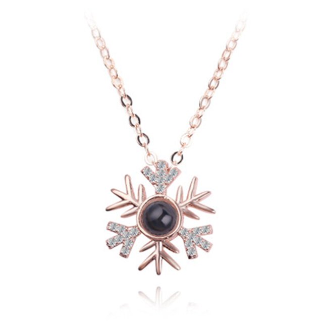 Hot Sale Car Ornaments Car Crystal Pendant Birthday Gift 100 Languages I Love You Necklace For Women New Collarbone NecklaceRing He Qiyong unisex