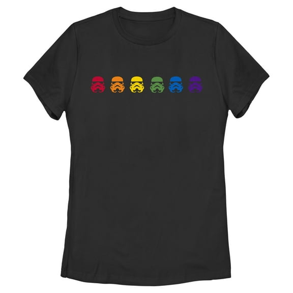Women's Star Wars Stormtrooper Pride Rainbow  Graphic Tee Black Small