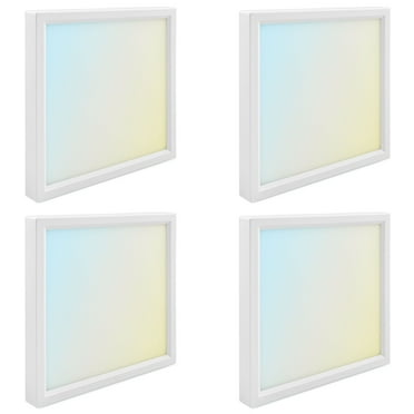 Luxrite 6 Inch Square LED Flush Mount Ceiling Light, 15W 1000LM, 5CCT 2700K-5000K, Dimmable 4-Pack