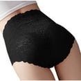 thumbnail image 2 of Wancir Women High Waist Solid Color Lace Sexy Transparent Scarless Abdominal Hip Lifting Plus Size Crotch Panel Briefs, 2 of 5