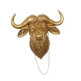 thumbnail image 1 of Escultura de pared con cabeza de animal, colgante individual, cabeza 3D, soporte de pared, fondo para TV pequeño Oro, 1 of 9