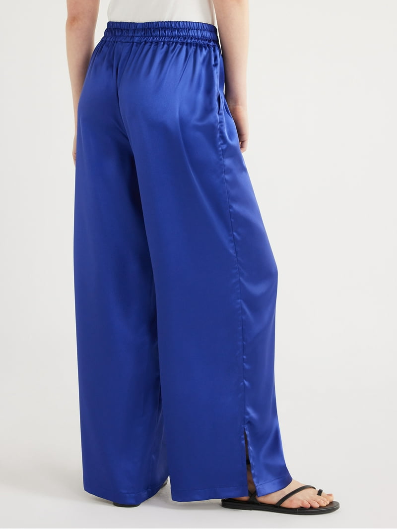 Scoop Women's Wide Leg Satin Pants, Sizes XS-XXL - Walmart.com