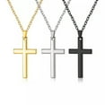 thumbnail image 4 of GKNET 2024 Fashion Stainless Steel Cross Pendant Necklace Chain Women Men Delicate Jewelry Gift-Silver, 4 of 9