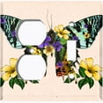 thumbnail image 4 of Metal Light Switch Plate Cover Unique Colorful Floral Butterfly Beige BUT024, 4 of 13