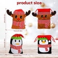 thumbnail image 5 of Bolsa de regalo de 2 piezas, bolsa de regalo de Papá Noel, bolsa navideña con cordón, apariencia 3D de Papá Noel, muñeco de nieve, ciervo y pingüino para almacenar golosinas y galletas (b), 5 of 5