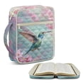thumbnail image 2 of Xixirimido Bible Cover, Bible Carrying Book Case for Women Men, Multi-pockets Protective Church Organizer Bag with Handle Christian Gift, Hummingbird Pink Cherry Blossom, 2 of 7