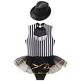 thumbnail image 5 of TiaoBug Sequins Jumpsuit for Girls Jazz Dance Performance Outfit Sleeveless Striped Tutu Dress with Sequin Hat Black 14, 5 of 6