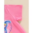 thumbnail image 6 of Kids Girls Summer T-Shirt Cartoon ElephantFlower Print Short Sleeve Round Neck Graphic Tops, 6 of 7