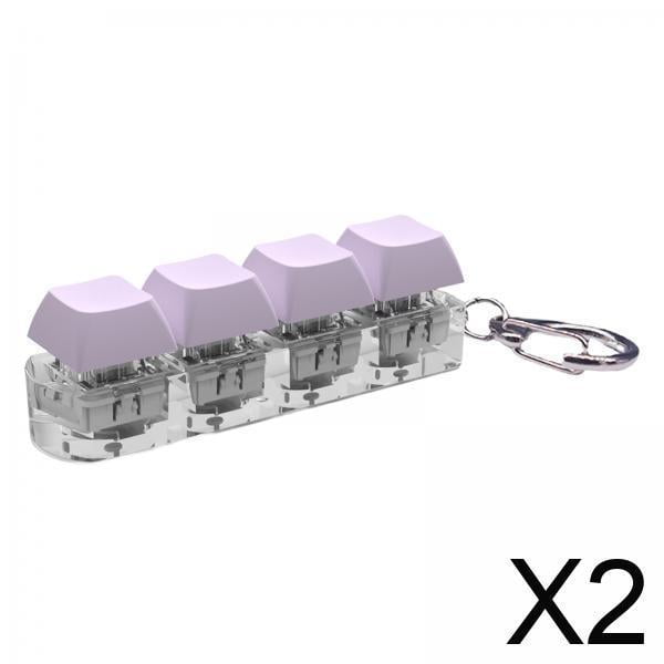 2xFidget Keyboard Fashion Fidget Clicker Llavero Para Niños Niñas Niños Violeta