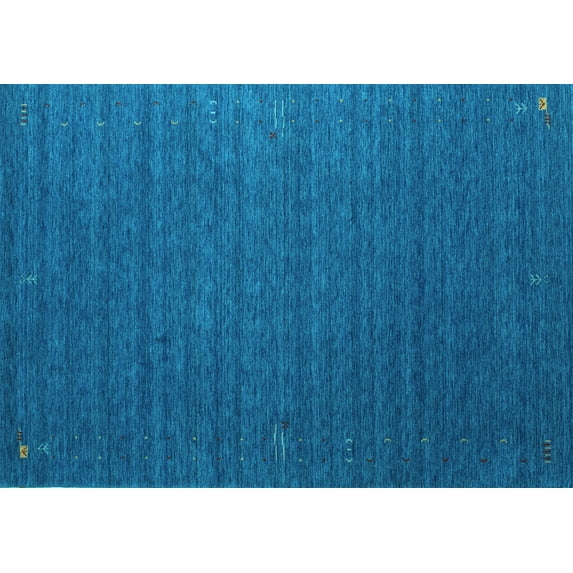 Ahgly Company Indoor Rectangle Abstract Light Blue Contemporary Area Rugs, 7' x 10'