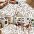 thumbnail image 6 of 2.7x5 Area Rugs, Khaki Flower Non-Skid Rubber Backing Large Rectangle Rugs - Living Room Bedroom Home Office, Vintage Farmhouse Boho Leaf Spring Plant Indoor Floor Mat Carpets Washable Rug, 6 of 9
