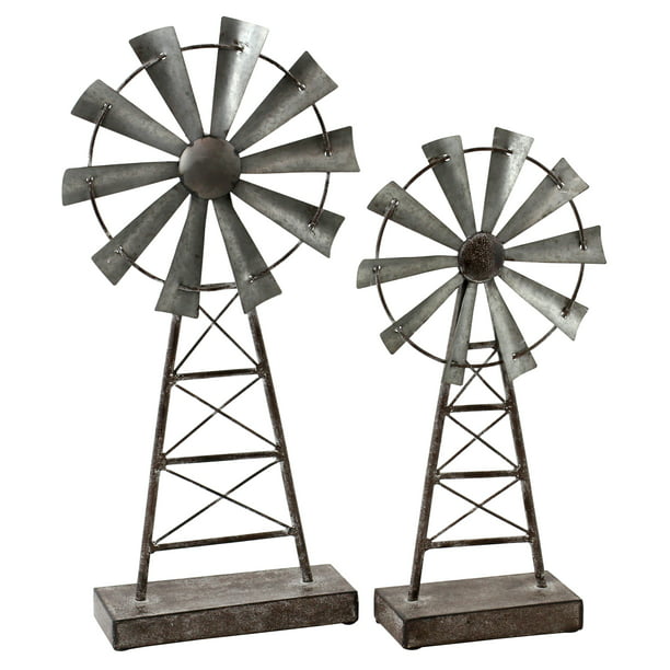 Farmhouse Windmill Table Top Decor Set Of 2 Com - Small Decorative Windmills For Homes