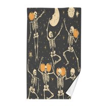 Yayeee 2 Pack Hand Towels for Bathroom 100% Cotton 16" x 28" Kitchen Towel, Halloween Dancing