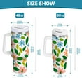thumbnail image 6 of Yayeee 40oz Double-Wall Insulated Stainless Steel Tumbler with Handle Bottle, Retro Blue Floral, 6 of 8