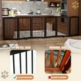 thumbnail image 6 of HLR Freestanding Pet Gate for Dogs, Foldable Wooden Dog Gate, Indoor Dog Gate for Stairs, Doorways, Step Over Pet Puppy Safety Fence with Support Feet, 32" Height 6 Panels, Dark Brown, 6 of 6