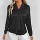 thumbnail image 4 of Tops formales,Blusa de mujer, color liso, cuello vuelto, manga larga, camisa informal de poliéster, corte favorecedor para uso diario, sopatenor, 4 of 8