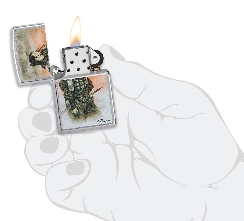 Zippo Luis Royo Warrior Street Chrome Pocket Lighter