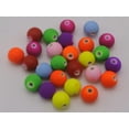 thumbnail image 4 of U8MO 100 Fluo Neon Beads Acrylic Round Beads 10mm(3/8") Rubber Tone Color Choice-Hot Pink, 4 of 7